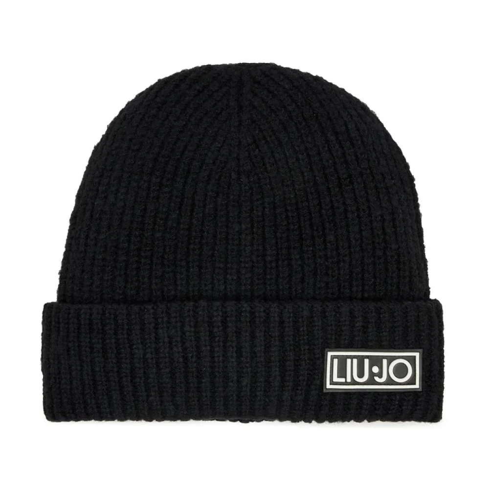 Liu Jo Svart logo beanie för kvinnor Black, Dam