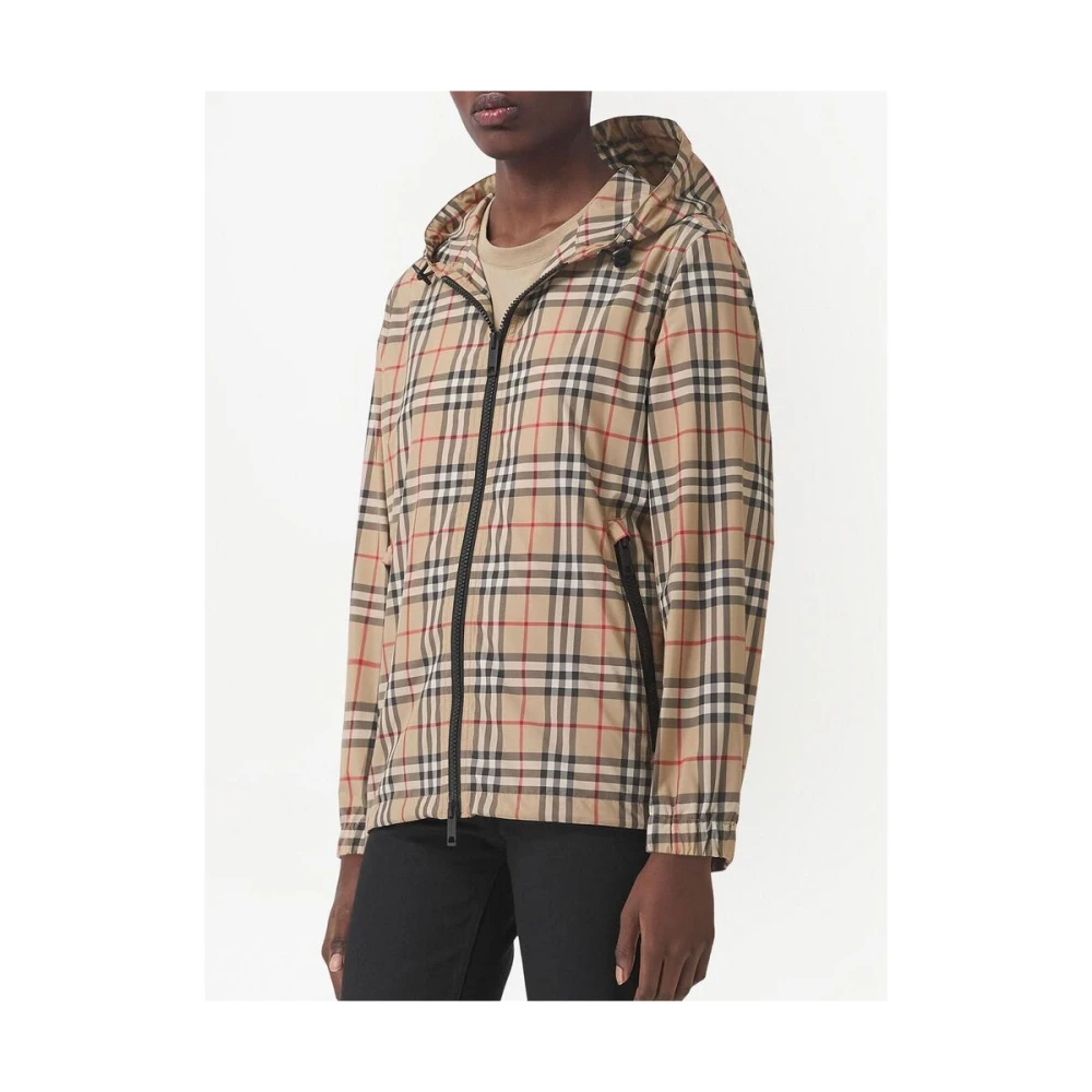 Burberry Vintage Check Hoodie Jas Beige Dames