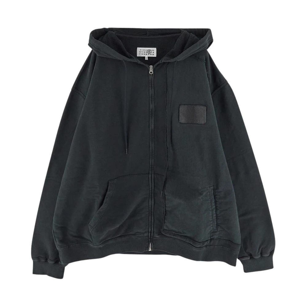 MM6 Maison Margiela Katoenen Logo Hoodie Black Heren