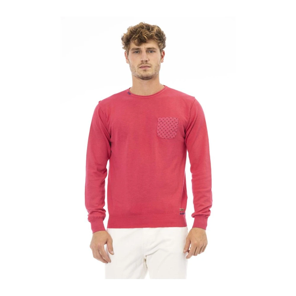Baldinini Rode Katoenen Trui met Ronde Hals Red Heren
