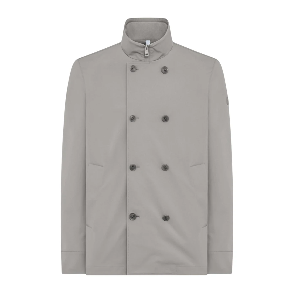 Duno Men's Gray Double-Breasted Coats, L, Torano105 Jacket
