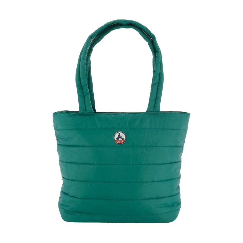 Jott Groene Schoudertas Patched Logo Green Dames