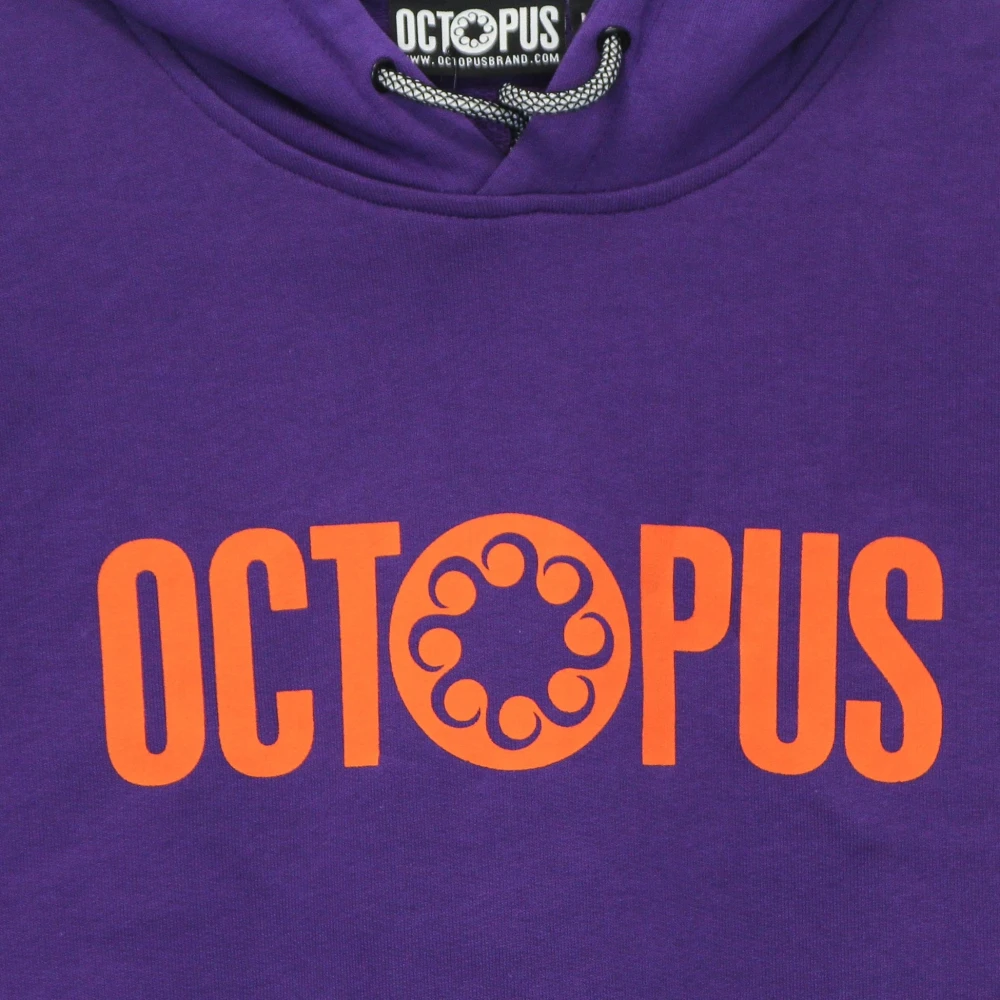 Octopus Paarse lichtgewicht hoodie met omlijnd logo Purple Heren
