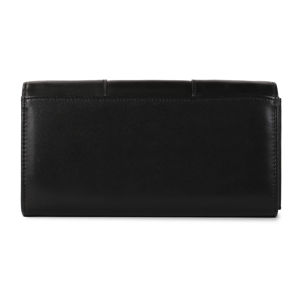 Kazar Zwarte leren portemonnee met gouden strass-steentjes Black Dames
