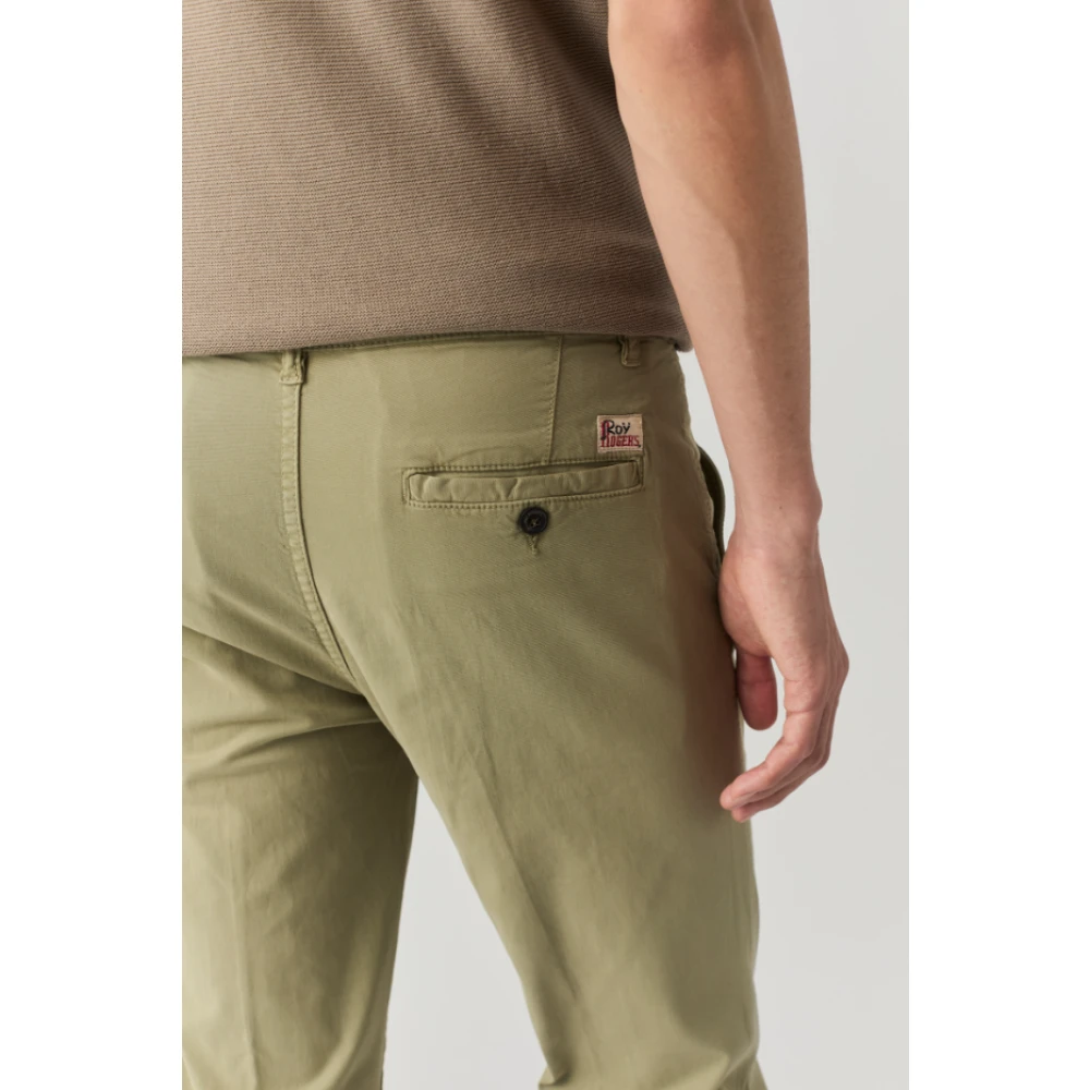 Roy Roger's Katoenen Gewassen Broek Green Heren