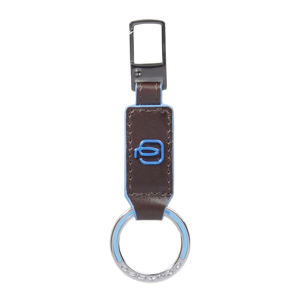 Piquadro Unisex Brun Accessoarer One Size, Läder, Leather Carabiner Keychain