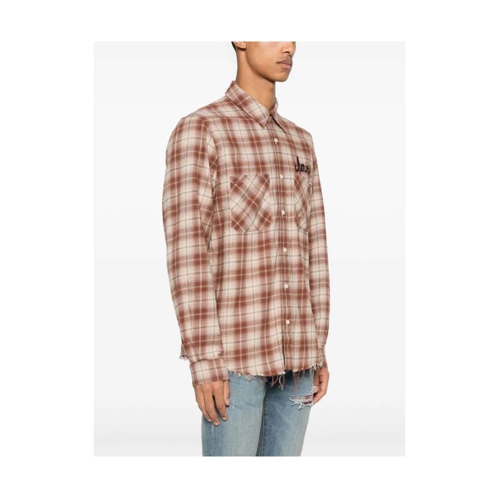Amiri Klassieke Button-Up Shirt in Auburn Brown Heren