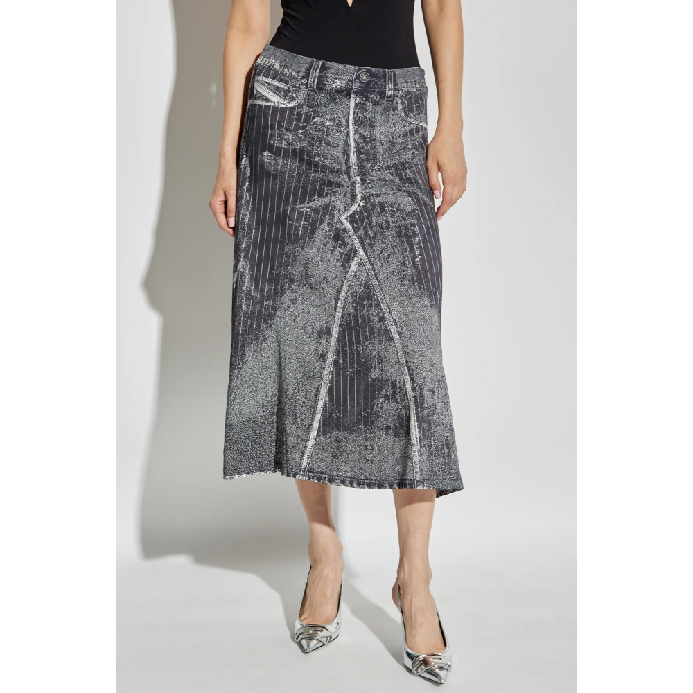 Diesel Rok met O-Hanna print Gray Dames