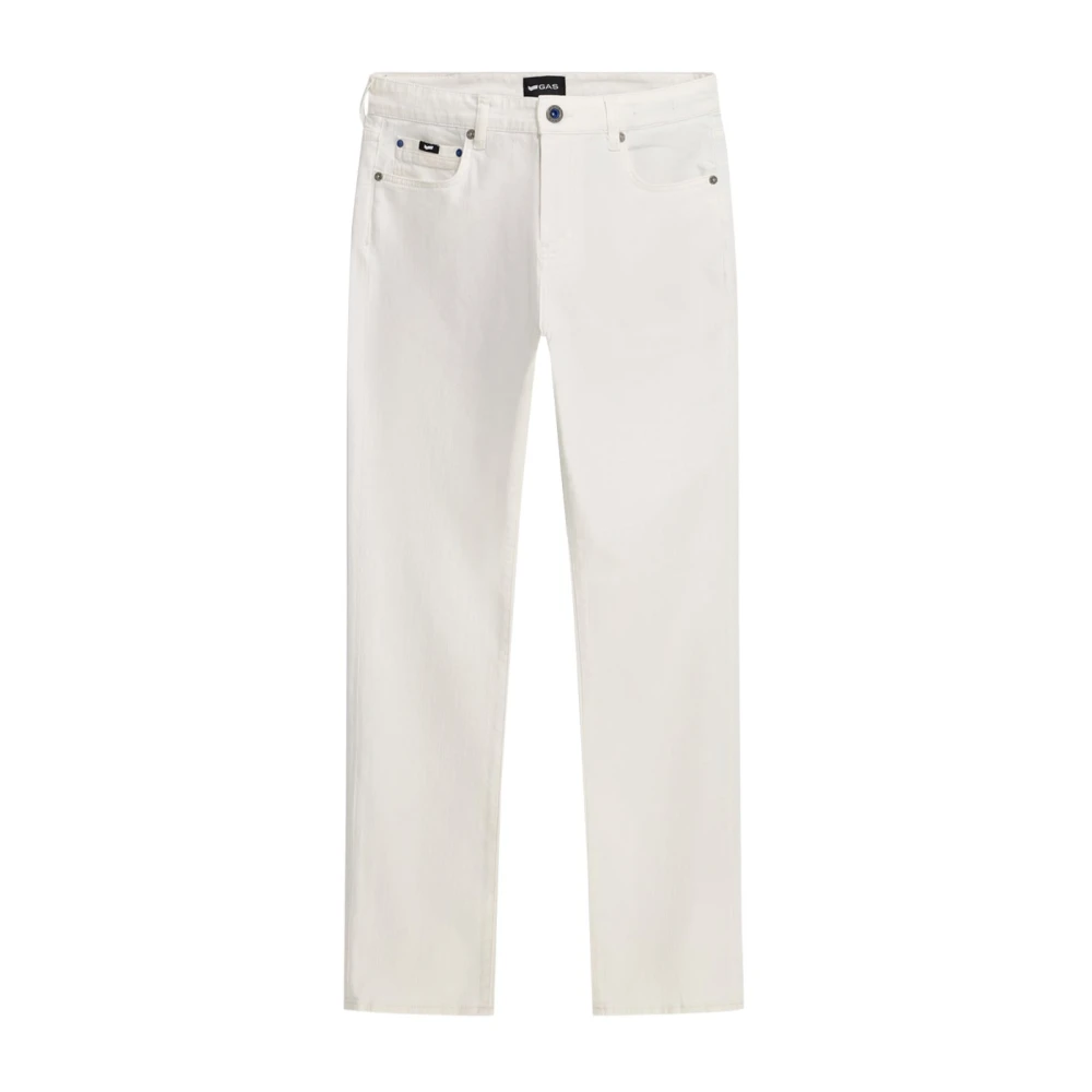 Gas Men's White Albert Simple Slim Jeans - Straight Fit Jeans - W31 - Jeans