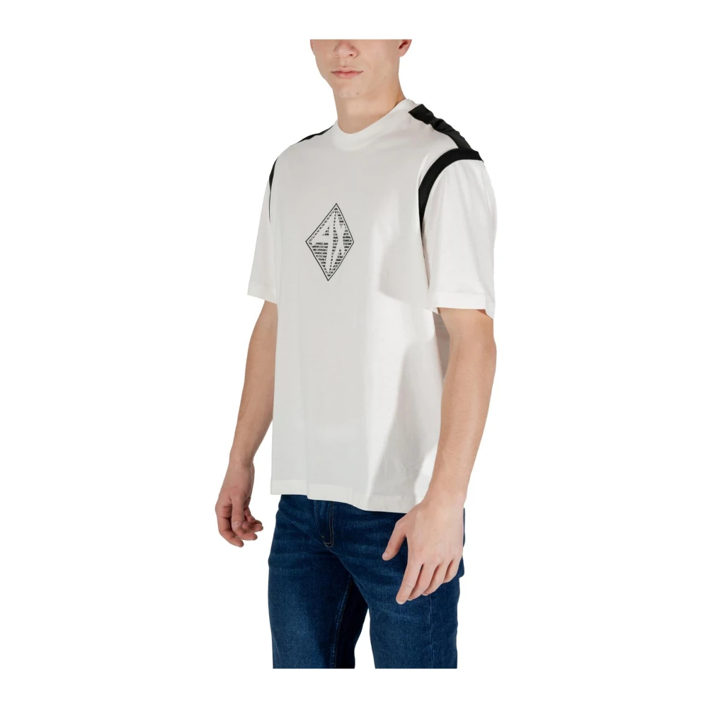 Armani Exchange Wit Print Korte Mouw Tee White Heren