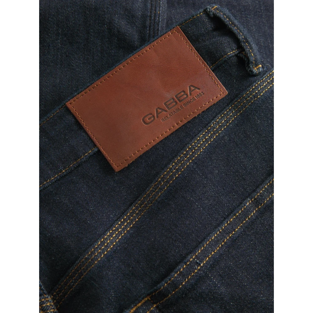 Gabba Contraststiksel Tapered Stretch Jeans Blue Heren