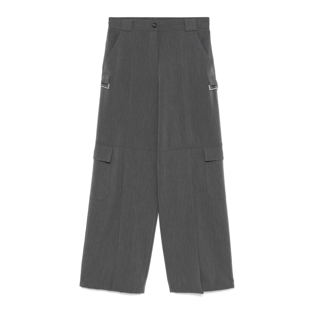 Pinko Wijde Pijp Cargo Broek Grijs Gray Dames