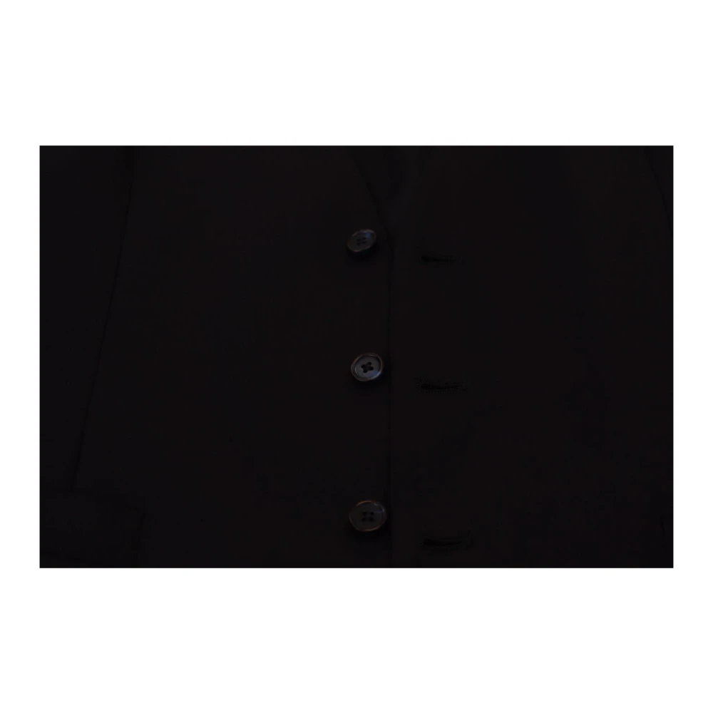 Dolce & Gabbana Wollen Vest met Logodetails in Donkerblauw Blue Heren