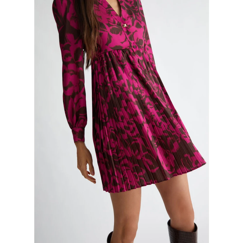 Liu Jo Bloemenprint overhemdjurk Geplooide rok Pink Dames