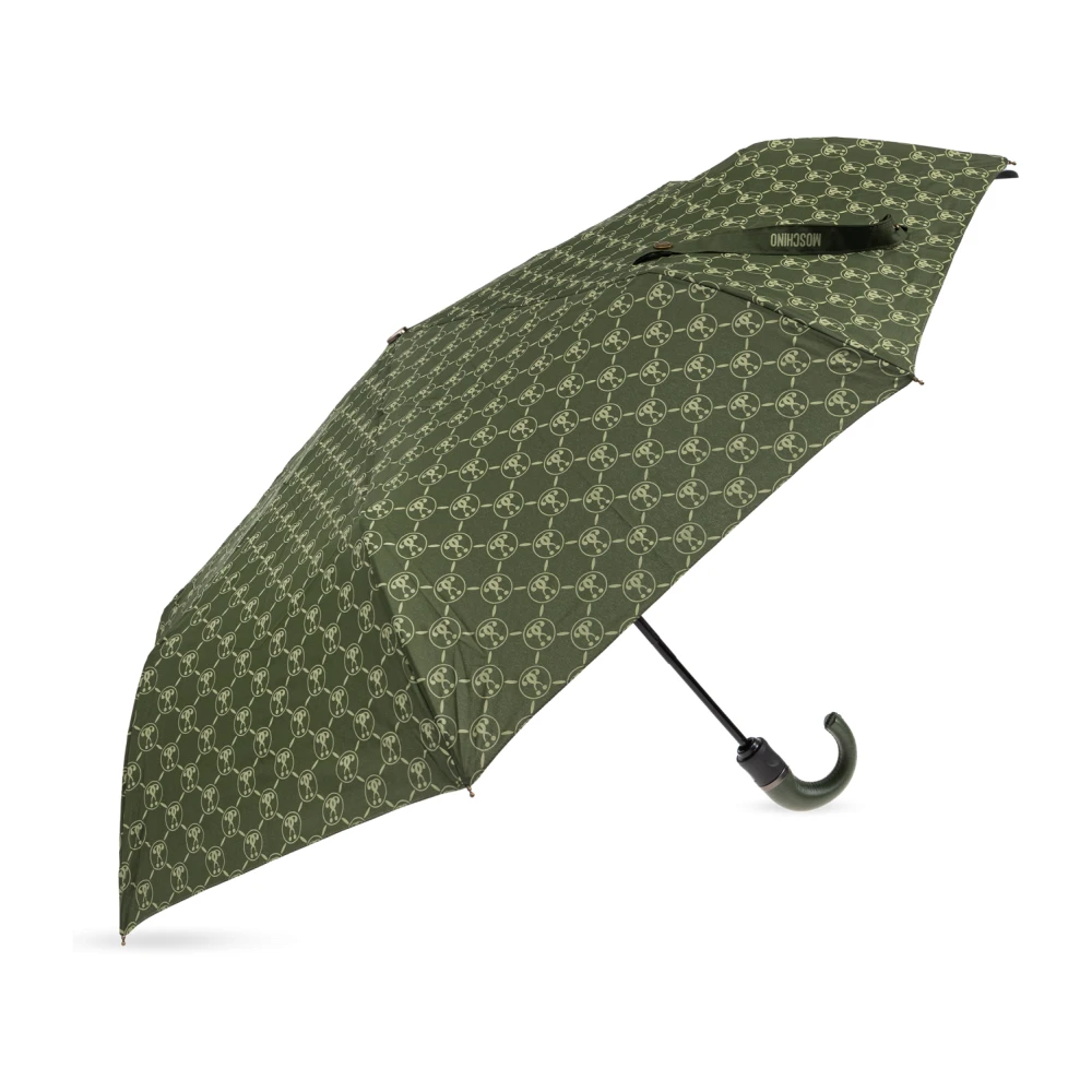 Moschino Opvouwbare paraplu met logo Green Unisex