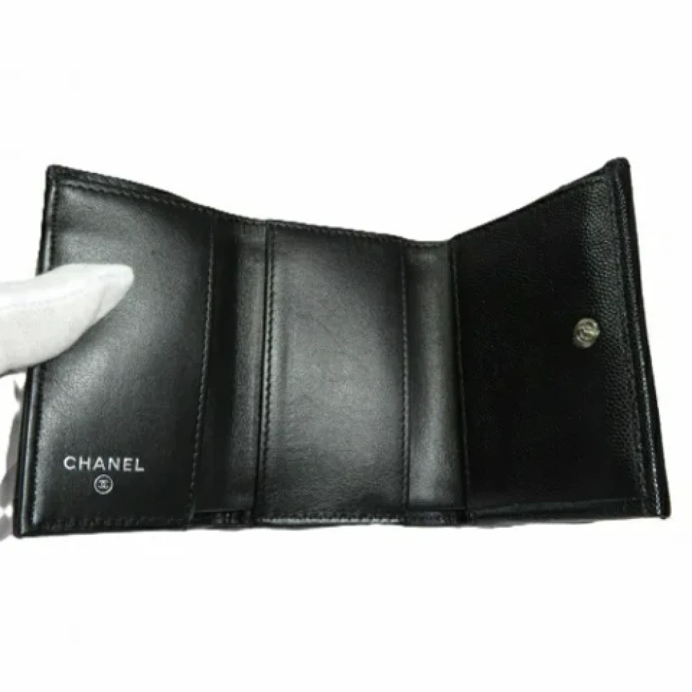 Chanel Vintage Pre-owned Leather wallets Black Dames