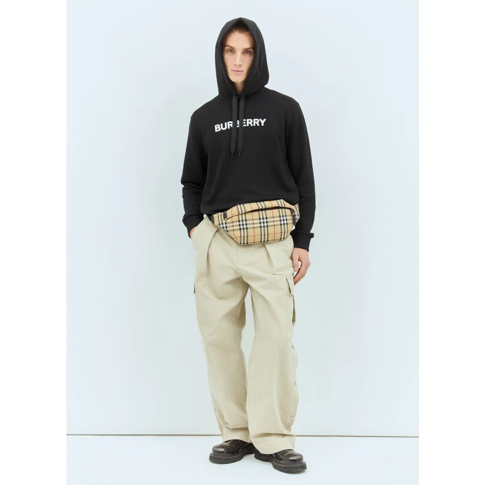 Burberry Snap-Fastening Katoenen Cargo Broek Beige Heren