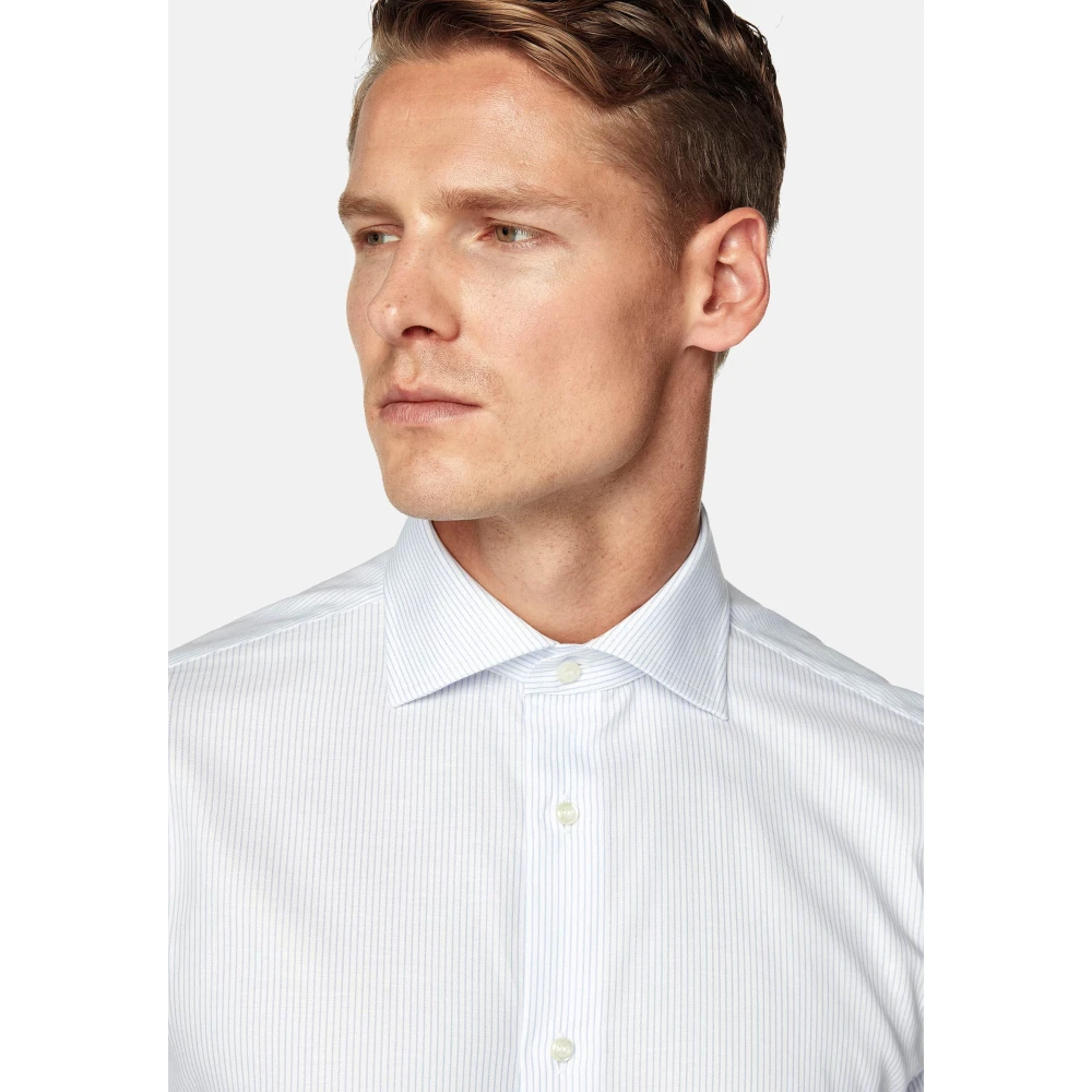 Boggi Milano Overhemd met strepen in regular fit van katoenen dobby Blue Heren