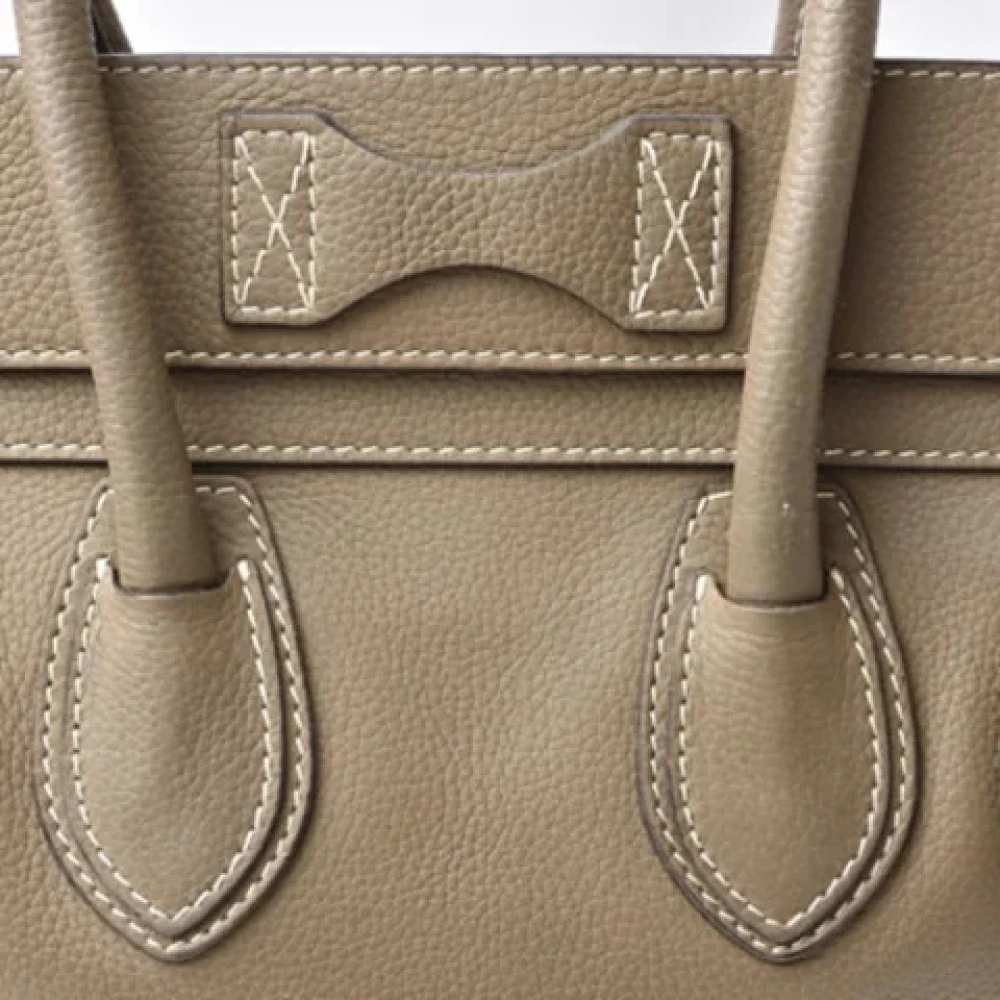 Celine Vintage Pre-owned Leather celine-bags Gray Dames