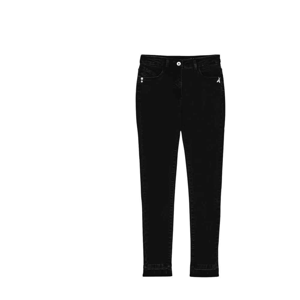 PATRIZIA PEPE Slim Fit Zwarte Denim Jeans Black Dames