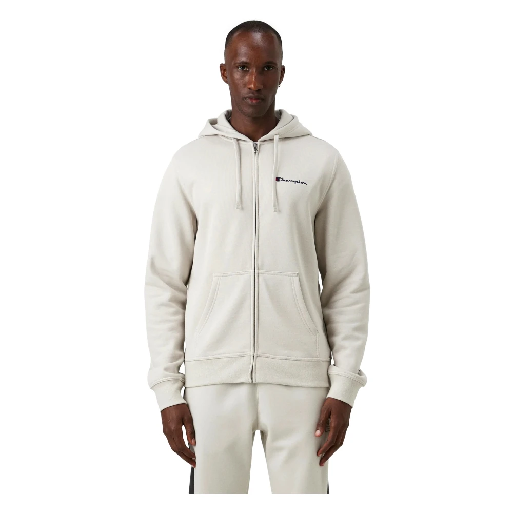 Champion Beige Hoodie met rits White Heren
