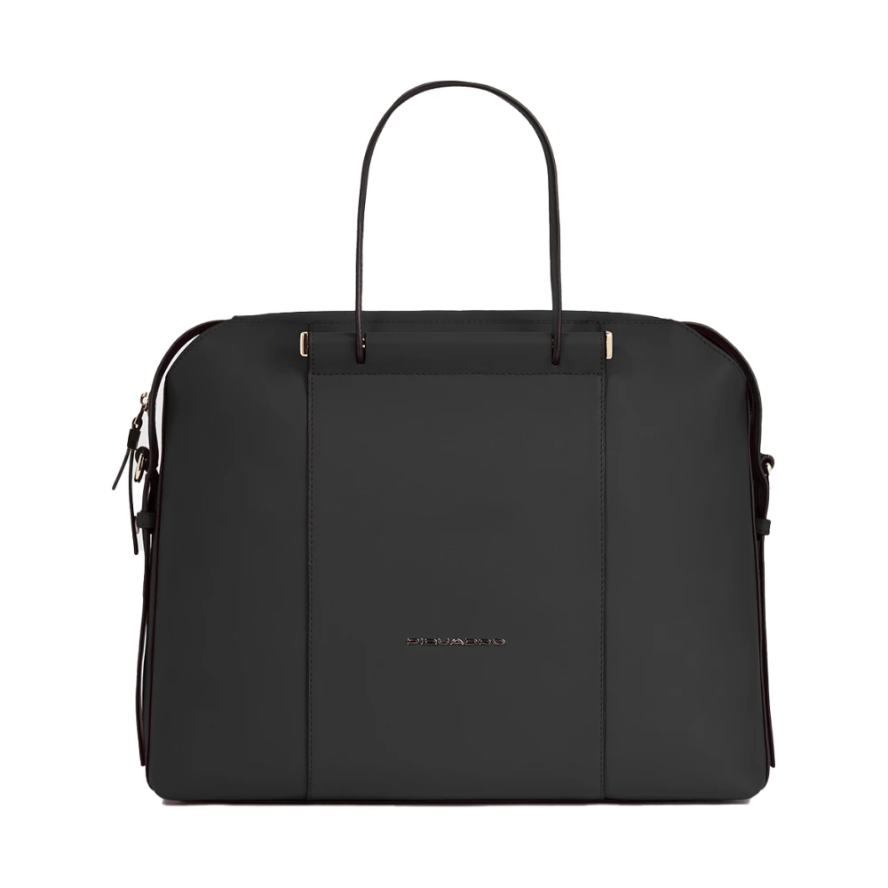 Piquadro Vrouw Zwart Tassen Dames, One Size, Leer, Circle Laptop Bag