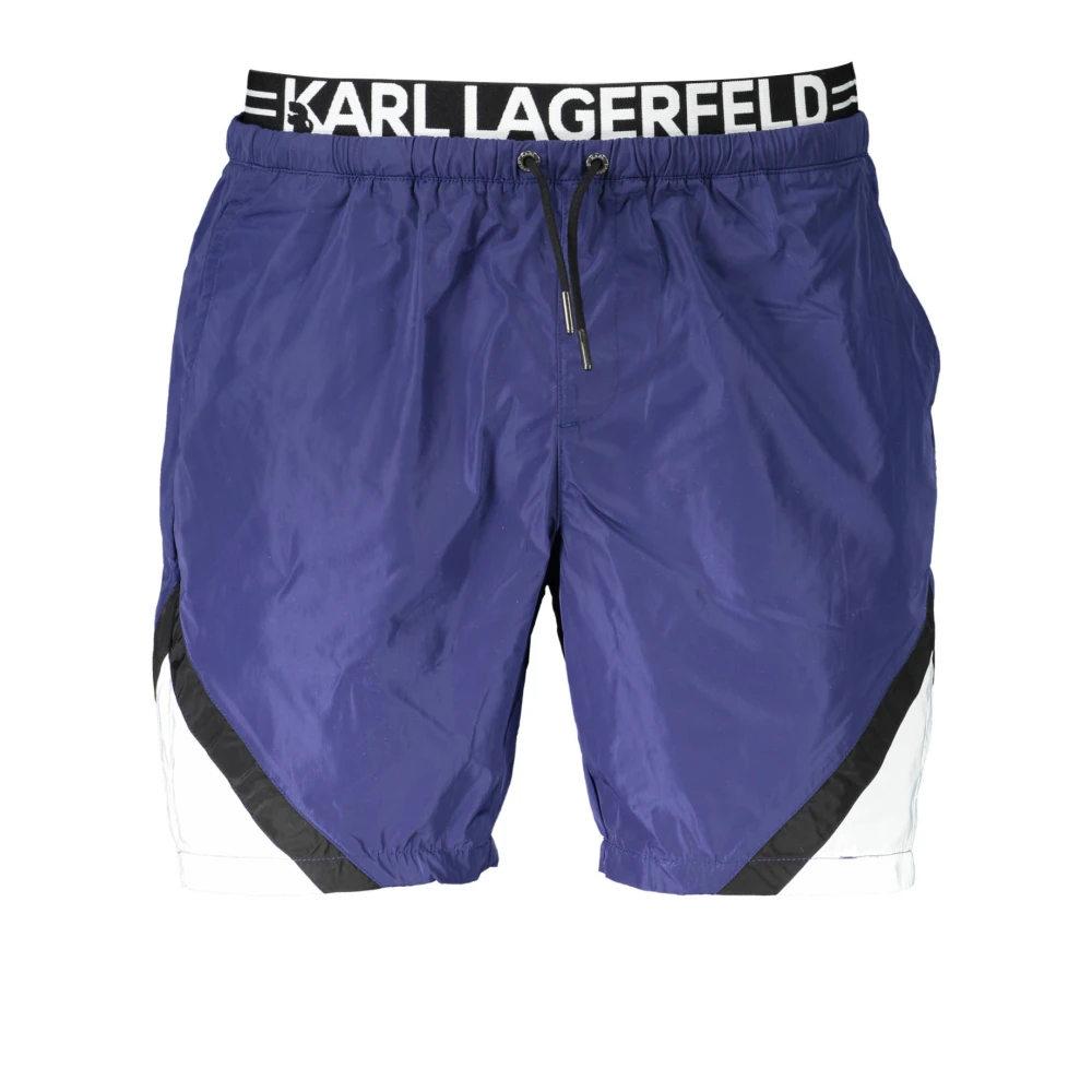 Karl Lagerfeld Men's Blue Medium Swim Boxer