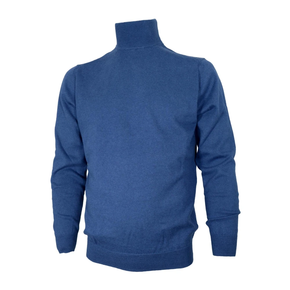 Cashmere Company Men's Blue Lupetto Slim Fit - Turtlenecks - 3XL - Knitwear