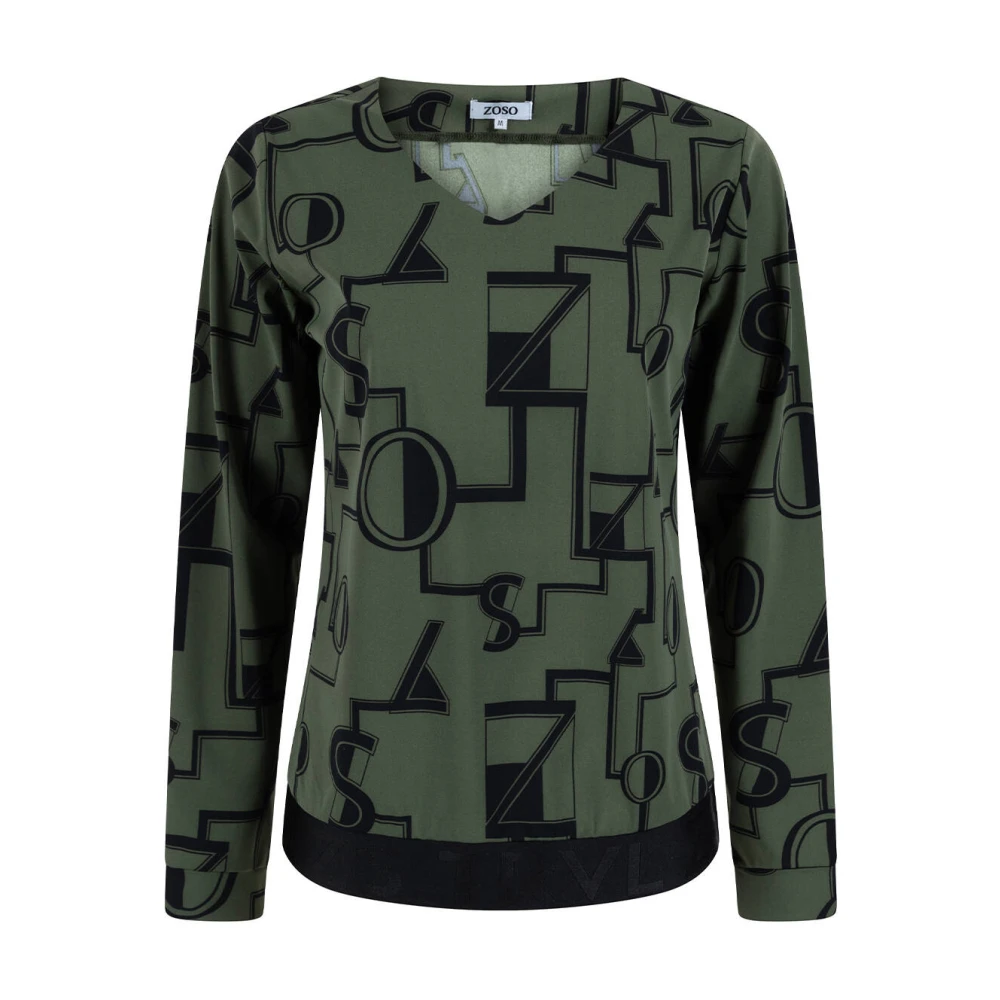 Zoso Lange Mouw Top Sylvana Green Dames