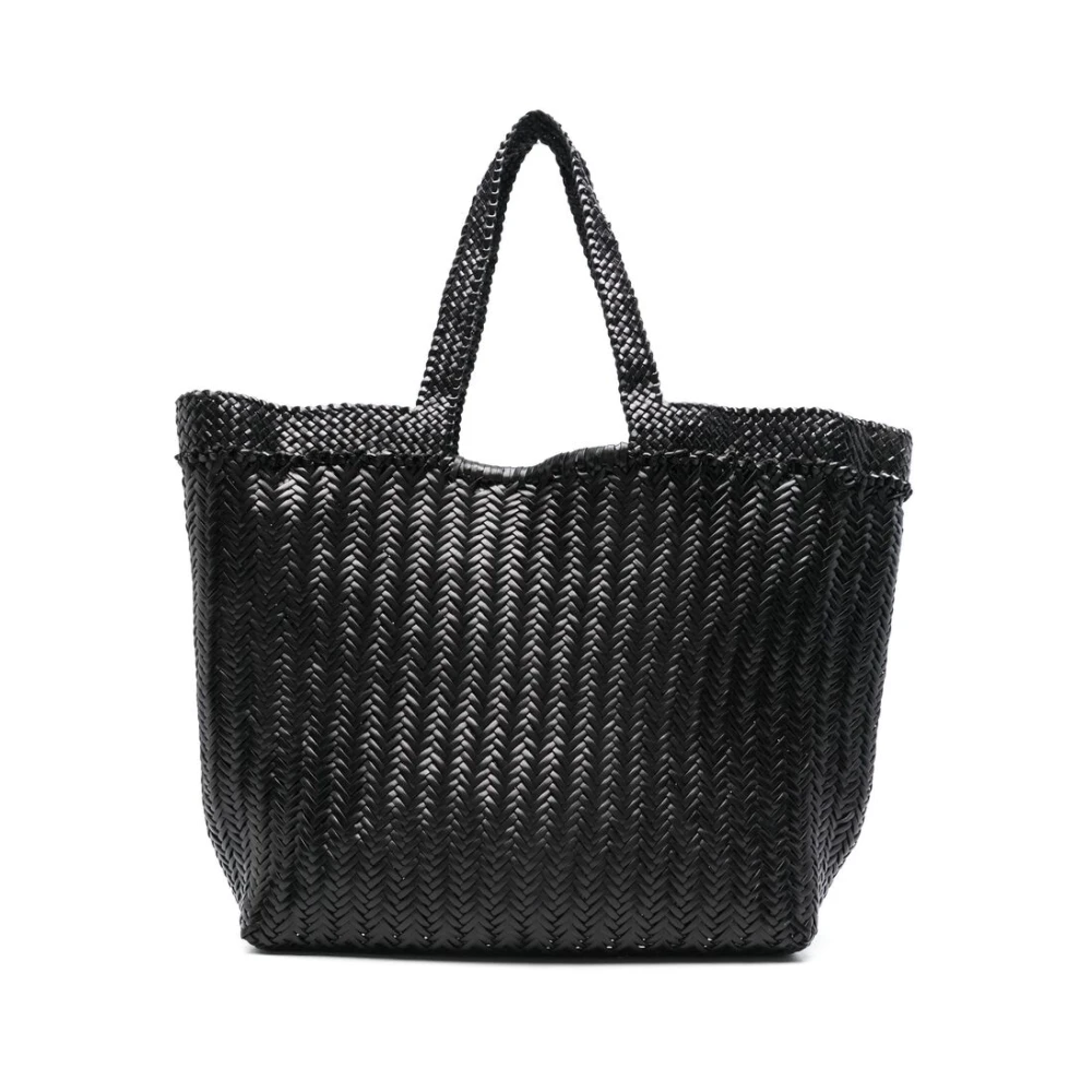 Dragon Diffusion Zwarte Geweven Leren Tote Tas Black Dames