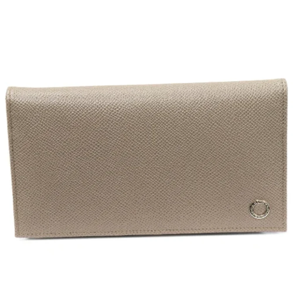 Bvlgari Vintage Pre-owned Leather wallets Gray Dames