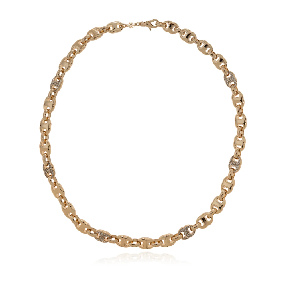 Tory Burch Gul Halsband Med Skimrande Kristaller
