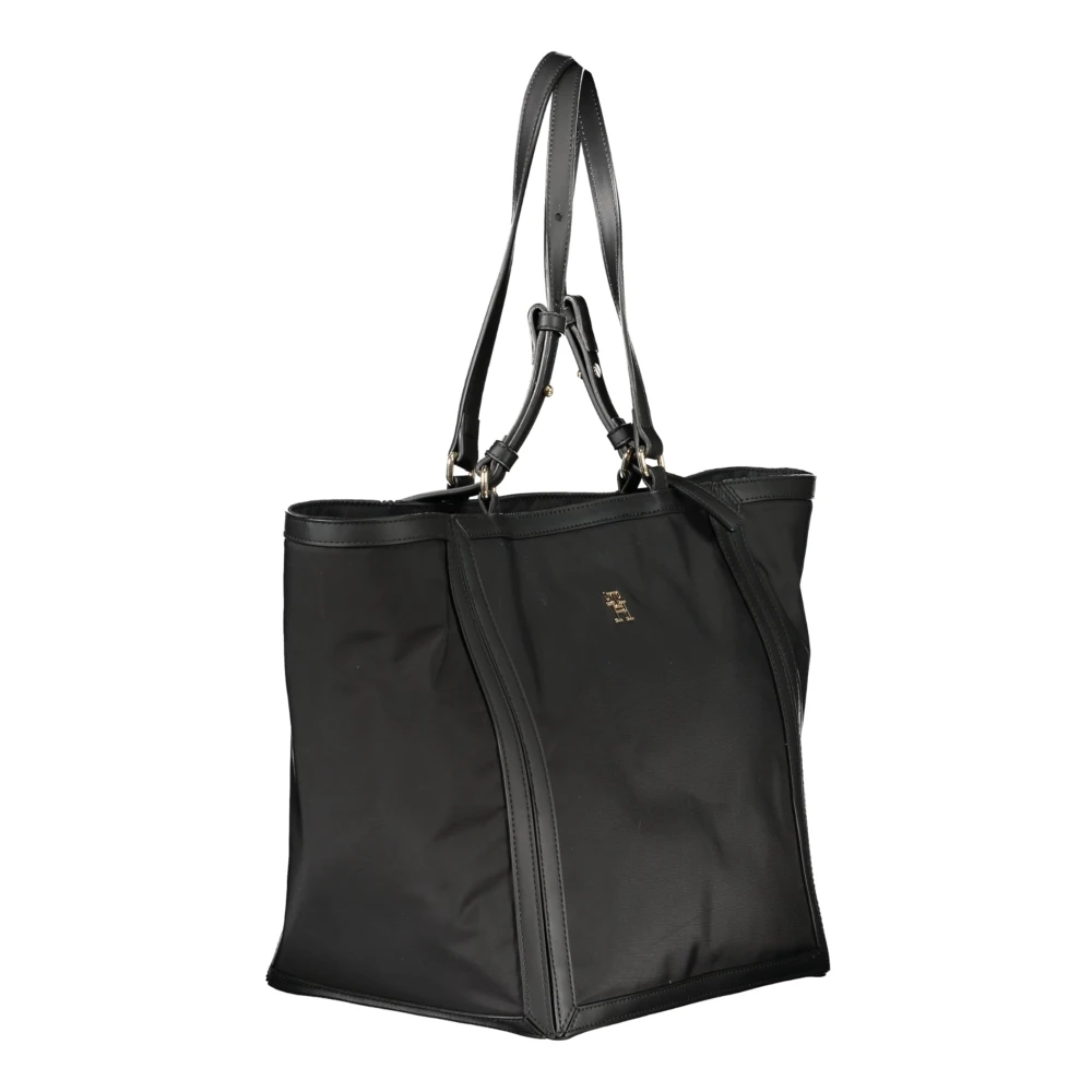 Tommy Hilfiger Zwarte dames schoudertas met verstelbare handvatten en ritssluiting Black Dames