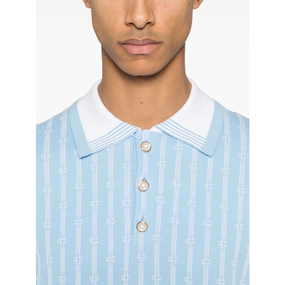 Casablanca Monogram Poloshirts en Polos Blue Heren
