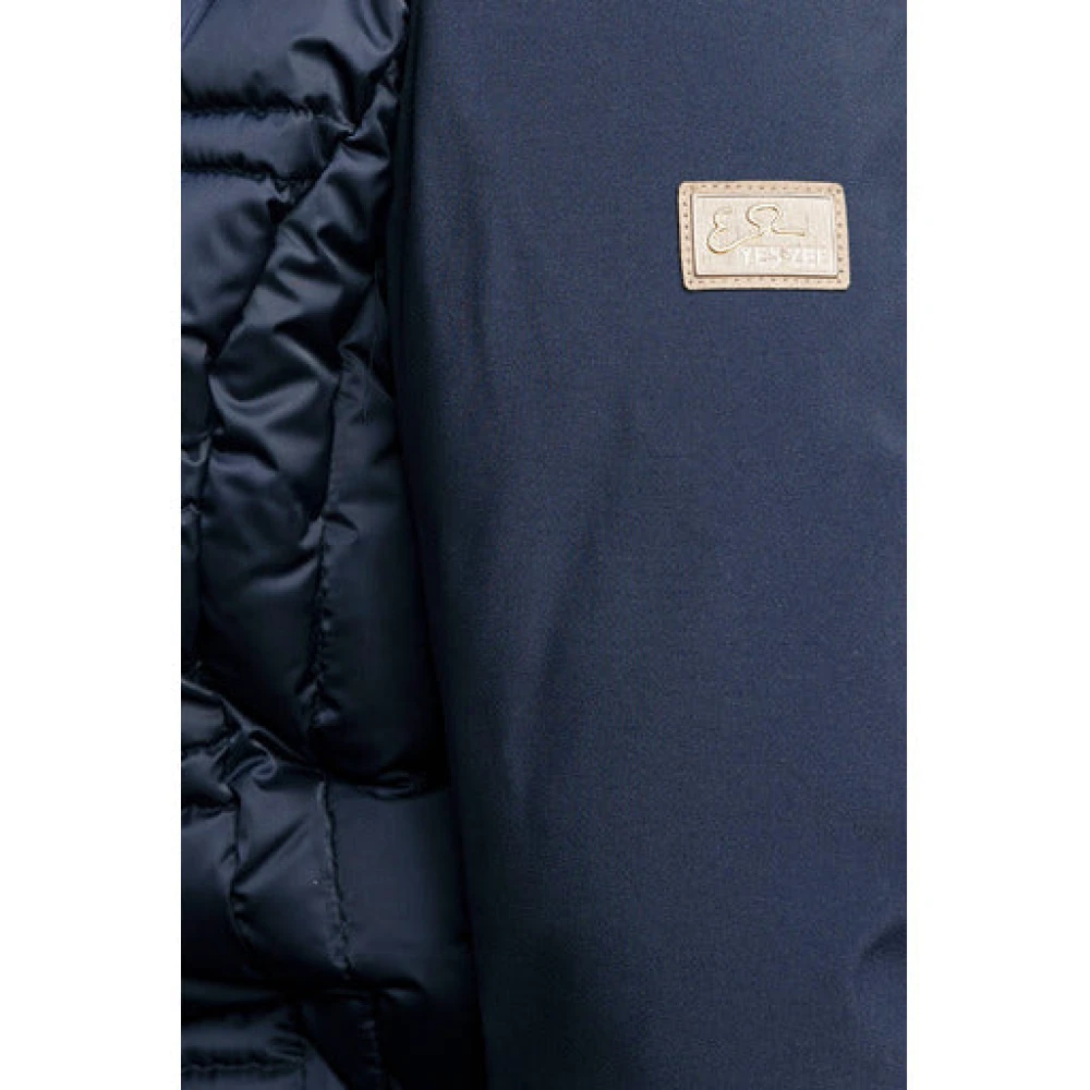 YES ZEE Blauwe Technische Jas met Capuchon Blue Dames