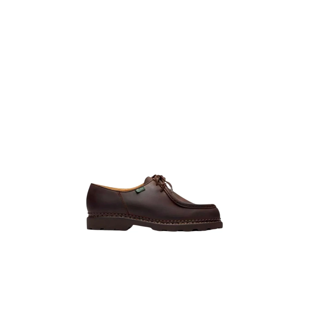 Paraboot Brown Laced Shoes, Male, 7 Uk, Derby Michael Nubuck