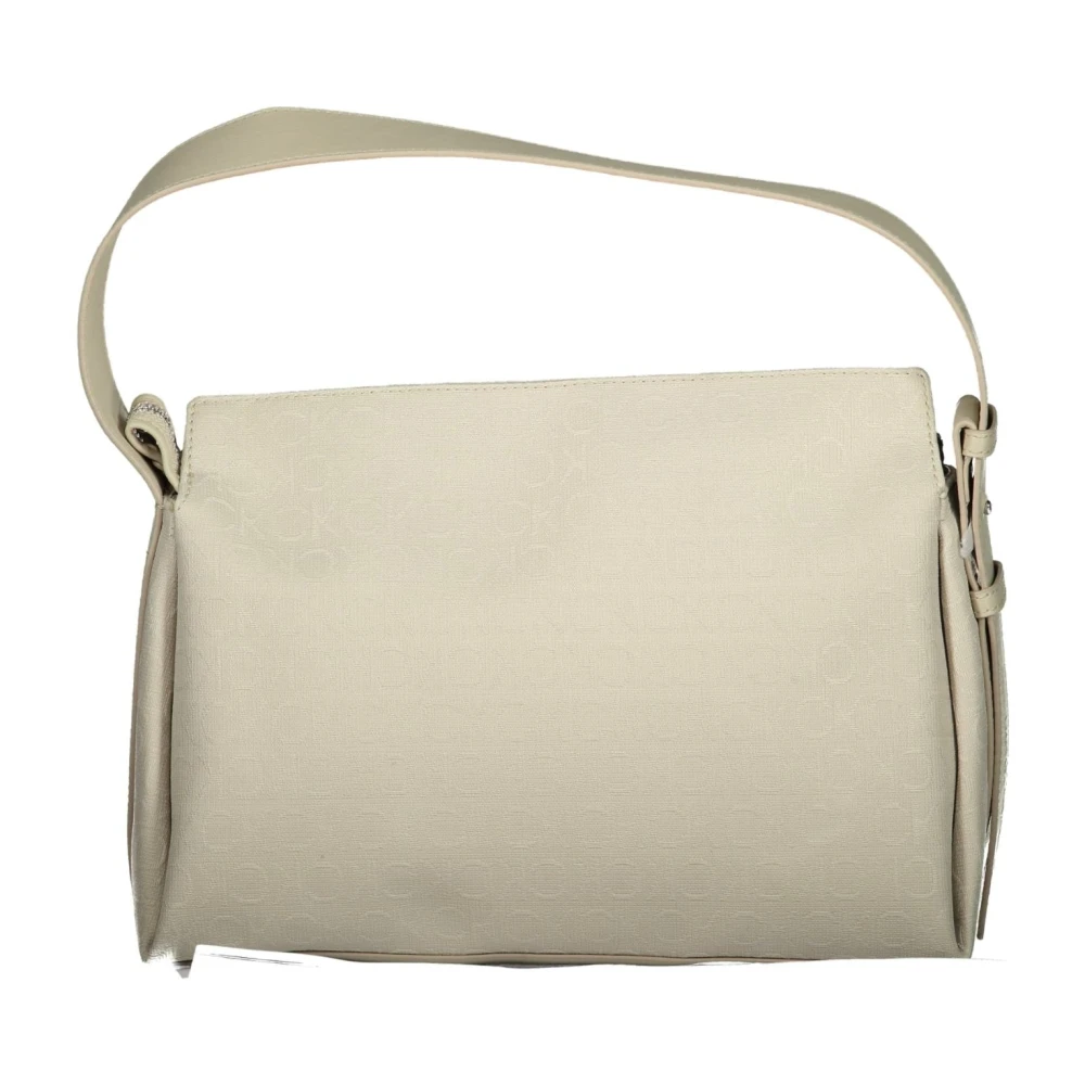 Calvin Klein Beige Schoudertas met Verstelbare Handvat Beige Dames
