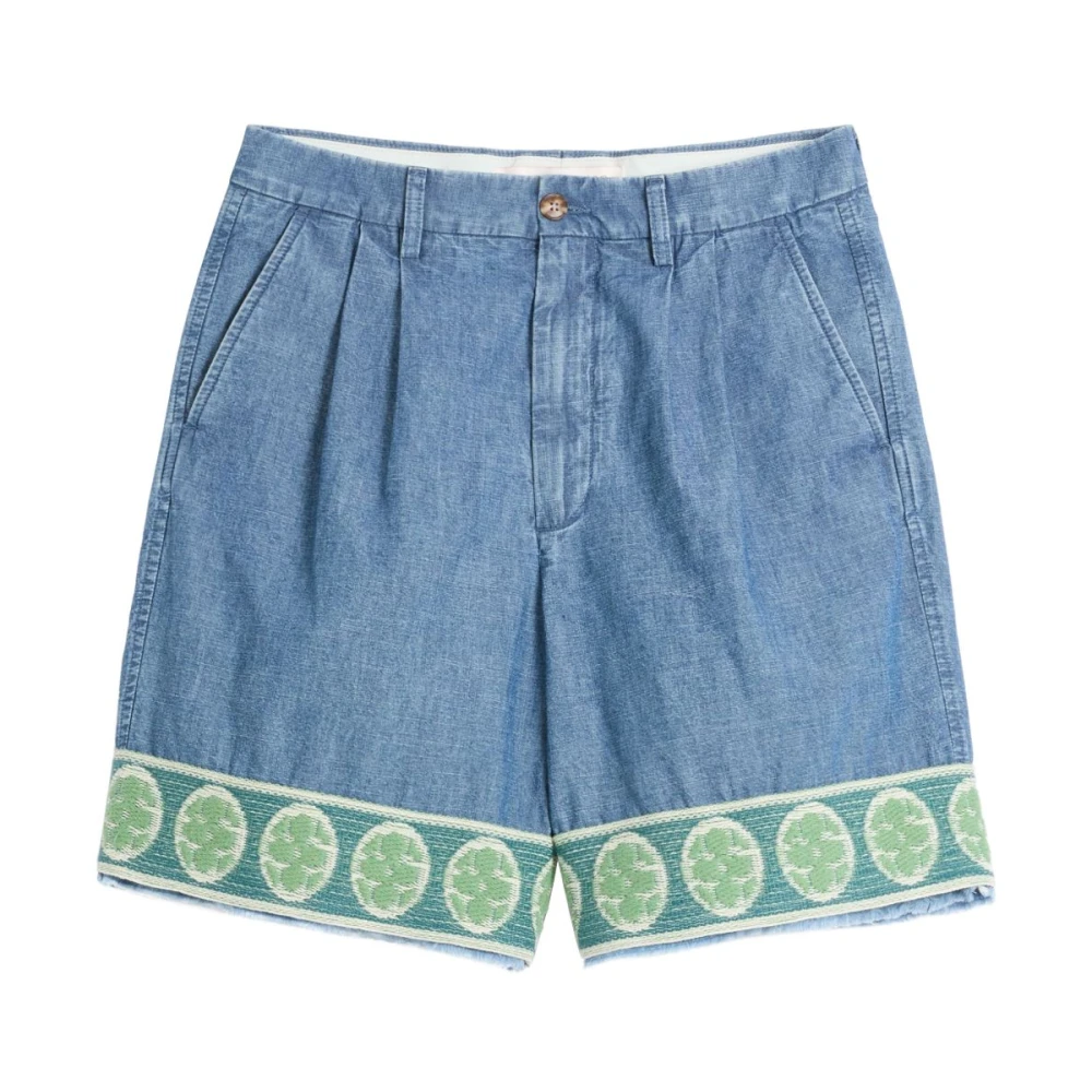 Valentino Garavani Blauwe Katoenen Shorts Gemaakt in Italië Blue Heren