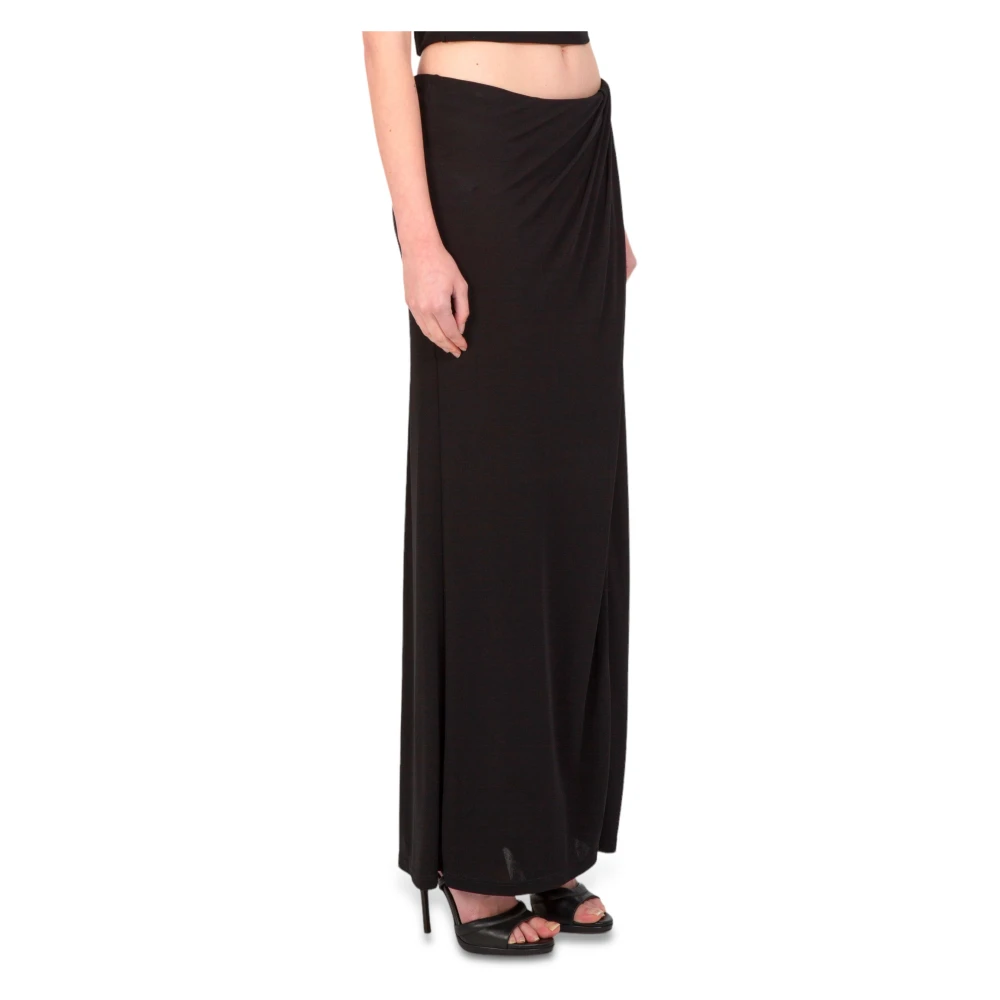 pinko Elegant Teroldego Crepe Skirt Black Dames
