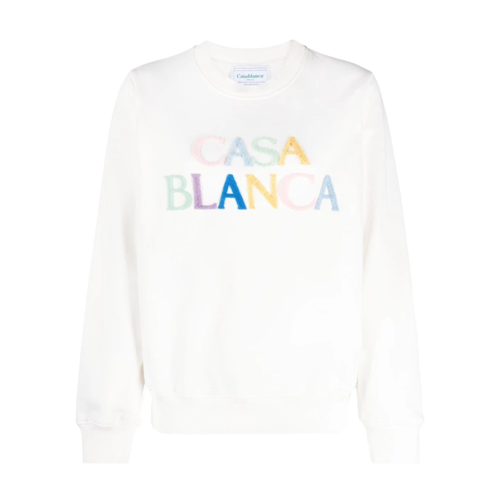 Casablanca Logo Katoenen Sweater White Dames