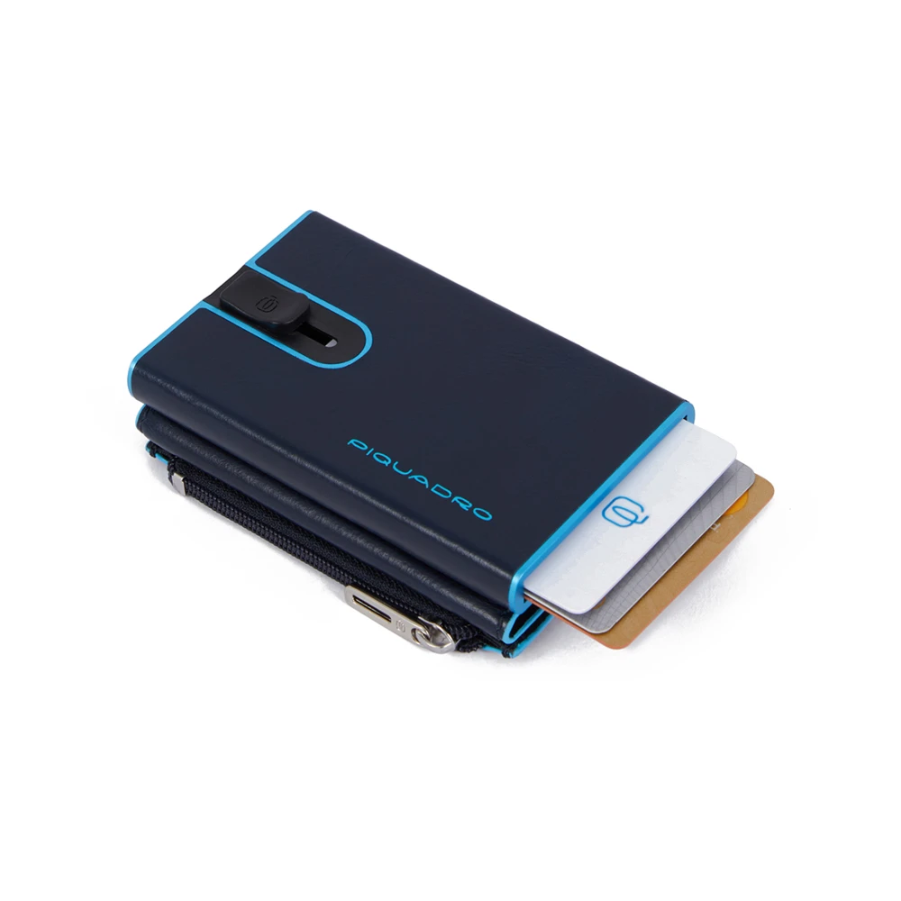 Piquadro Mannelijk Blauw Accessoires Heren, One Size, Leer, Compact Wallet