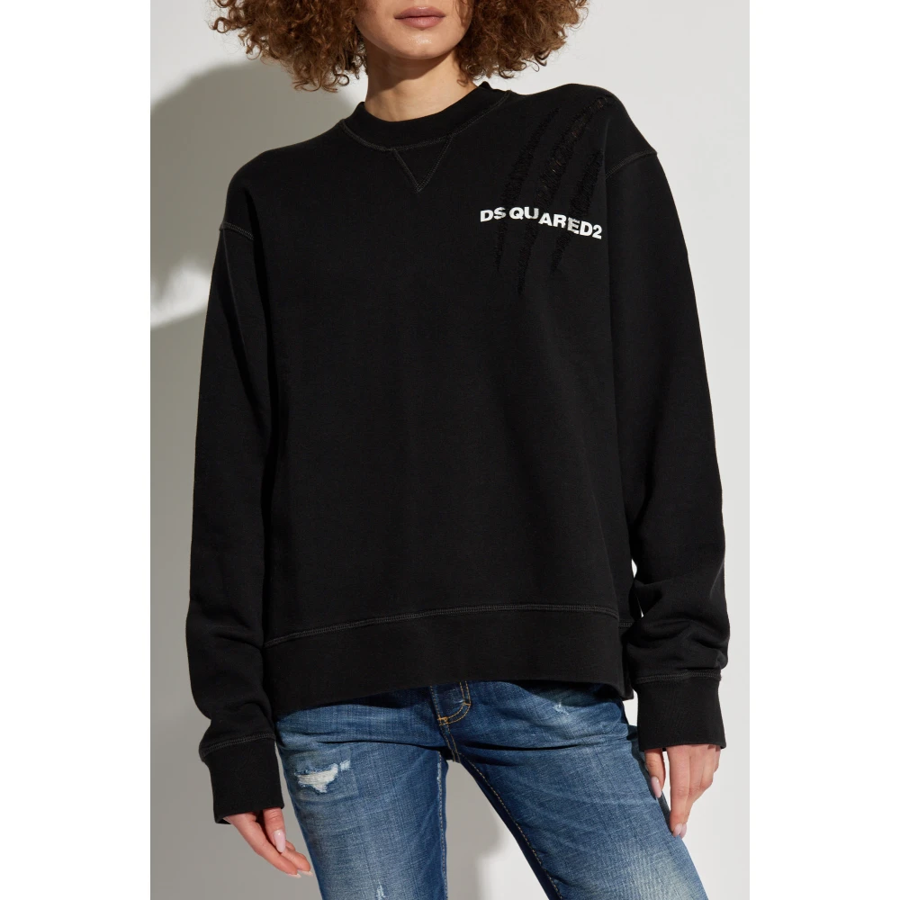 Dsquared2 Sweatshirt met vintage-effect Black Dames