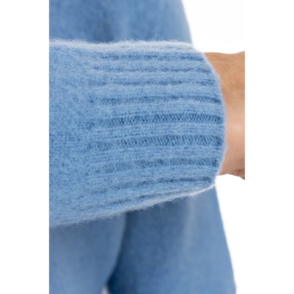 Drumohr Blauwe Crew Neck Sweater Zachte Touch Blue Heren