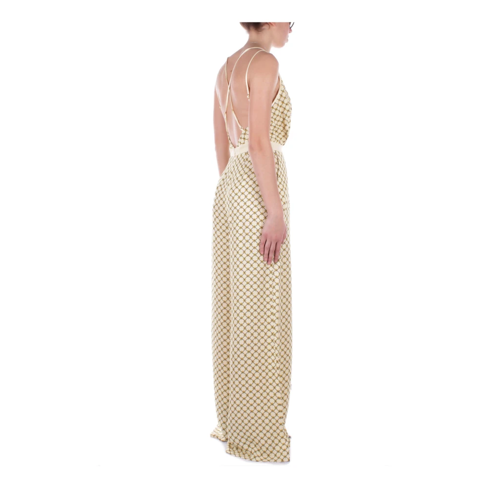 Elisabetta Franchi Voor Logo Rits Broek Yellow Dames