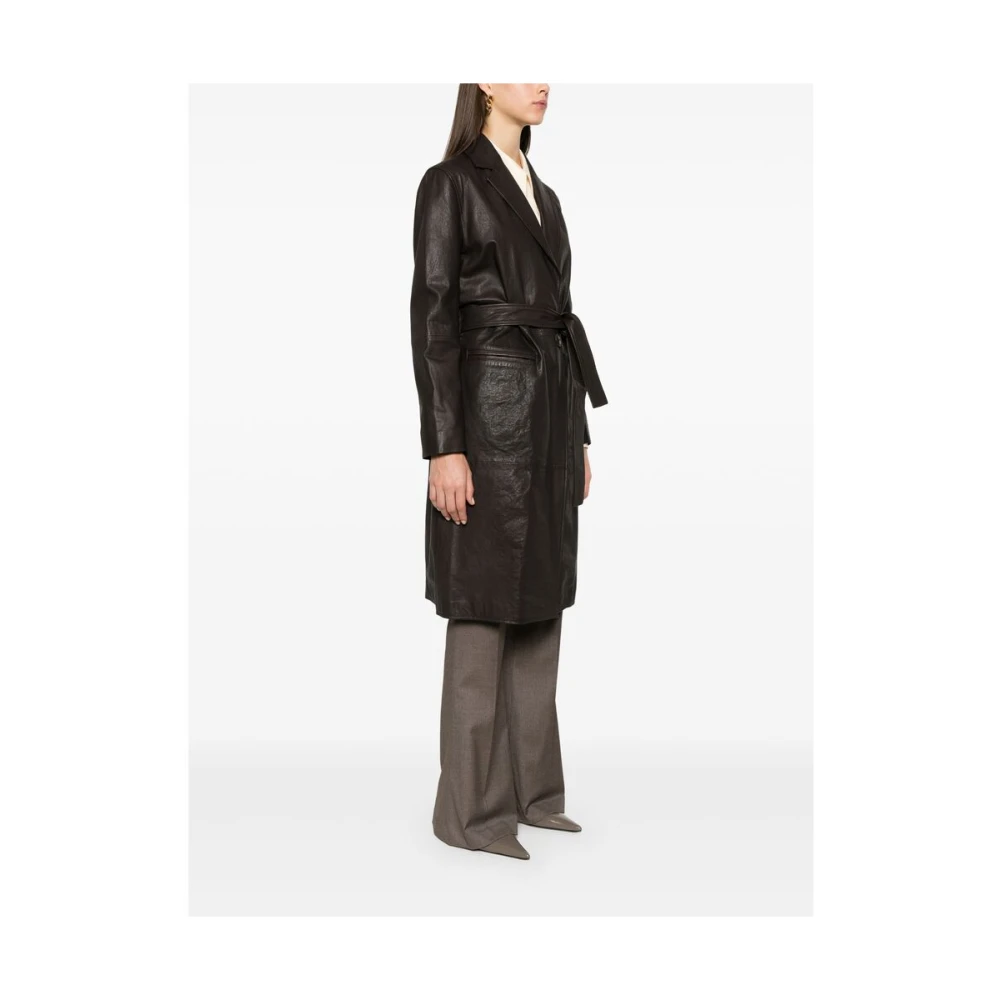 Antonelli Firenze Bruine Lamsvachtjas met Inkeping Revers Brown Dames