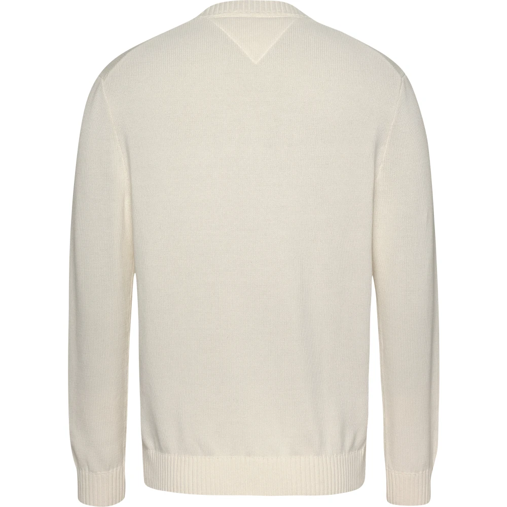 Tommy Jeans Witte Katoenen Trui Contrastdetail White Heren