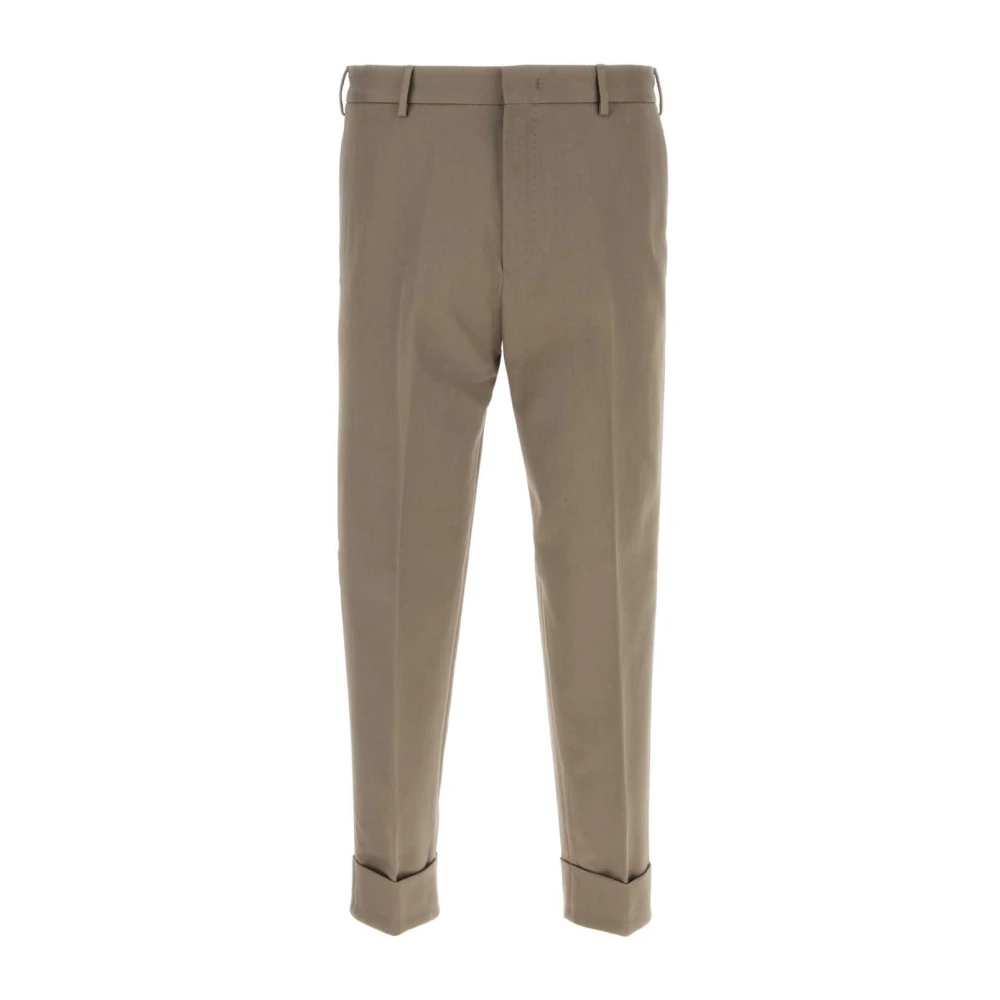 PT Torino Katoenen Regular Fit Broek met Omgeslagen Zoom Gray Heren
