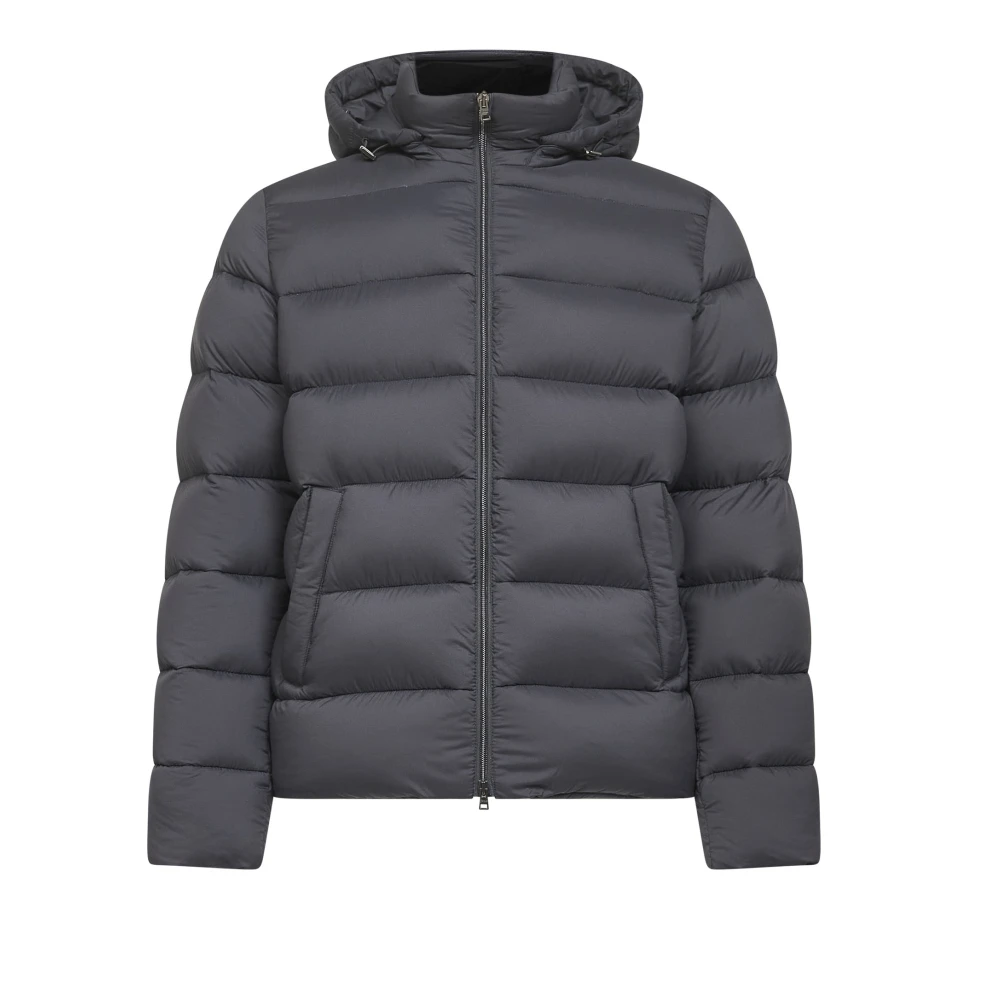 Herno Men's Gray Hooded Down Jacket