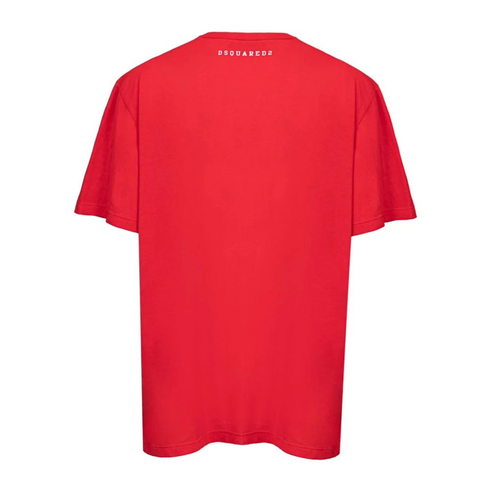 Dsquared2 Rode Katoenen Tee Klassieke Stijl Red Heren
