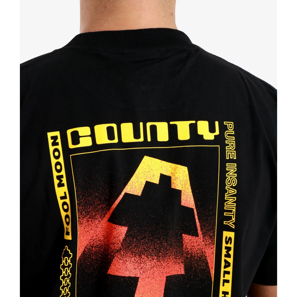 Marcelo Burlon Zwart T-shirt met Grafische Print en Logo Black Heren
